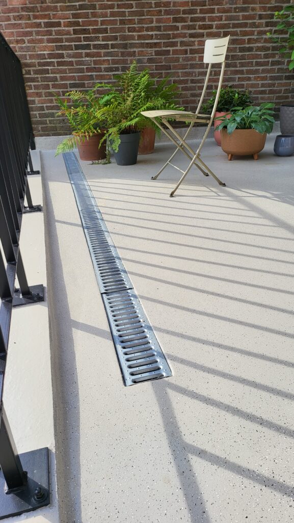 Terras in lichtbeige afwerking, naadloos