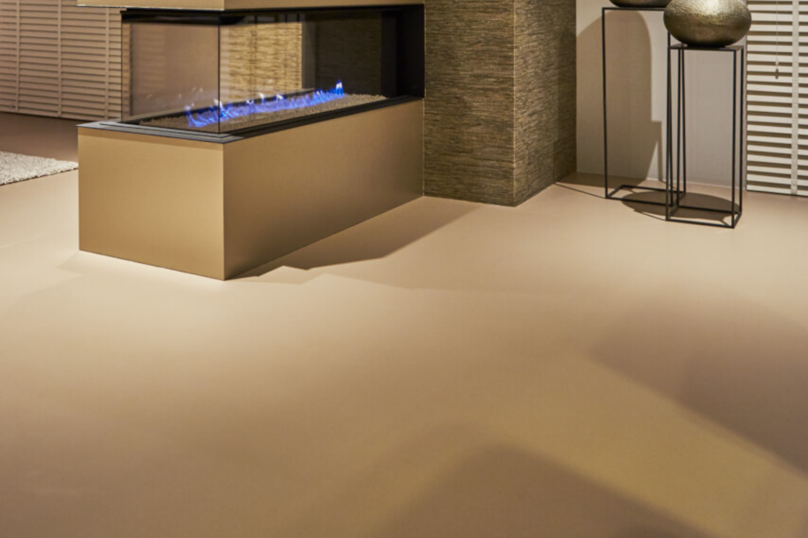 Donkere PU gietvloer die zorgt voor een warme, stijlvolle en moderne uitstraling