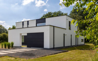 Moderne gietvloer in lichte moderne villa in Boormeerbeek